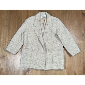Mayfair Of California USA Vintage Mohair Knit Blazer Jacket Womens Size 14